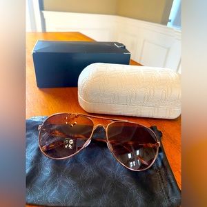 NWT rose gold sunglasses with case